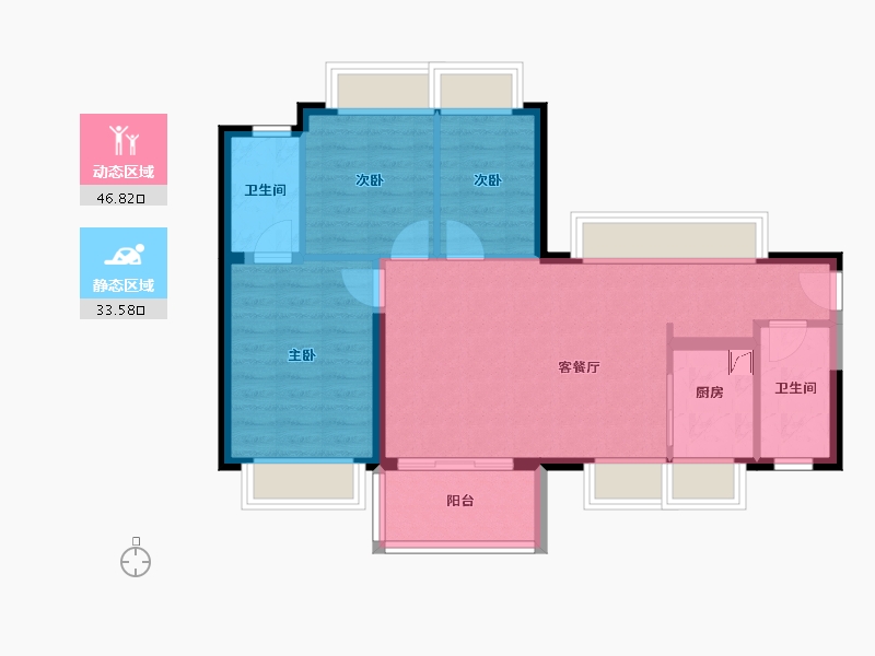 广东省-东莞市-悦璟台-77.84-户型库-动静分区