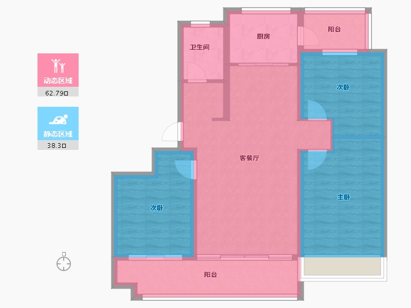 山东省-日照市-兴业春天南区-90.67-户型库-动静分区