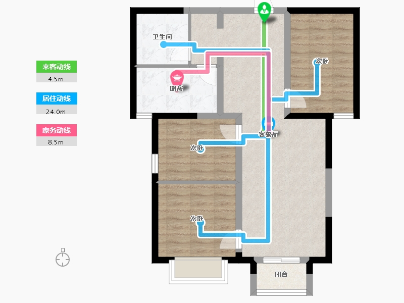 河北省-邯郸市-公园明筑-77.47-户型库-动静线