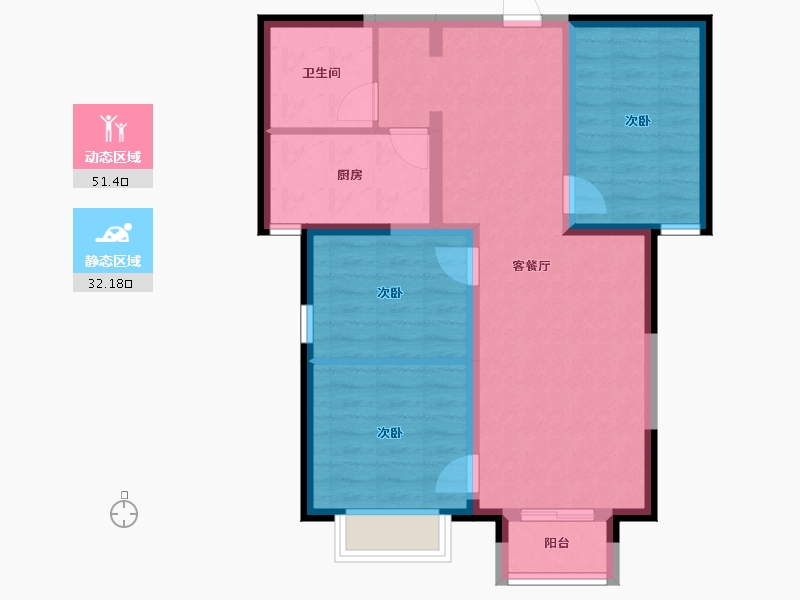 河北省-邯郸市-公园明筑-77.47-户型库-动静分区