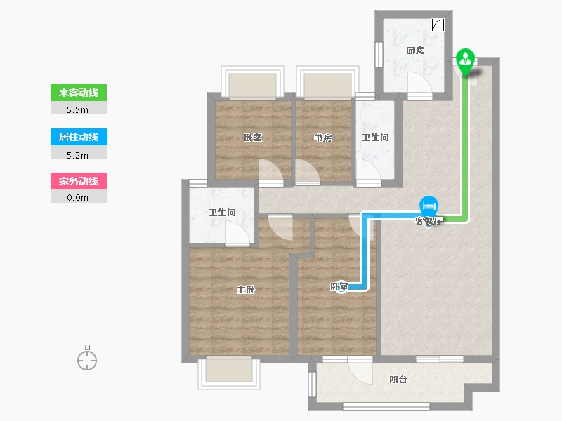 湖北省-武汉市-北辰金地漾时代-91.03-户型库-动静线