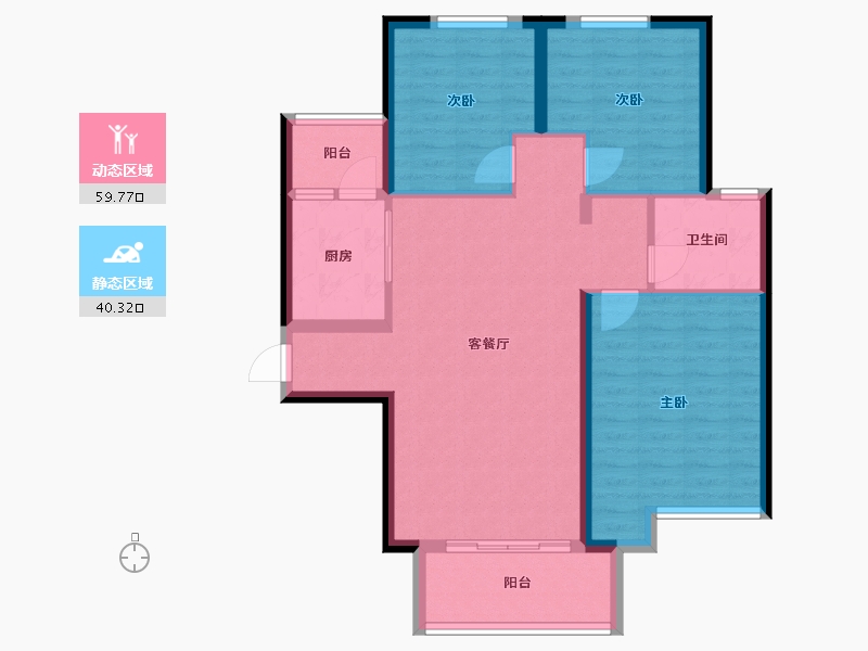 河南省-新乡市-世纪新城-90.00-户型库-动静分区