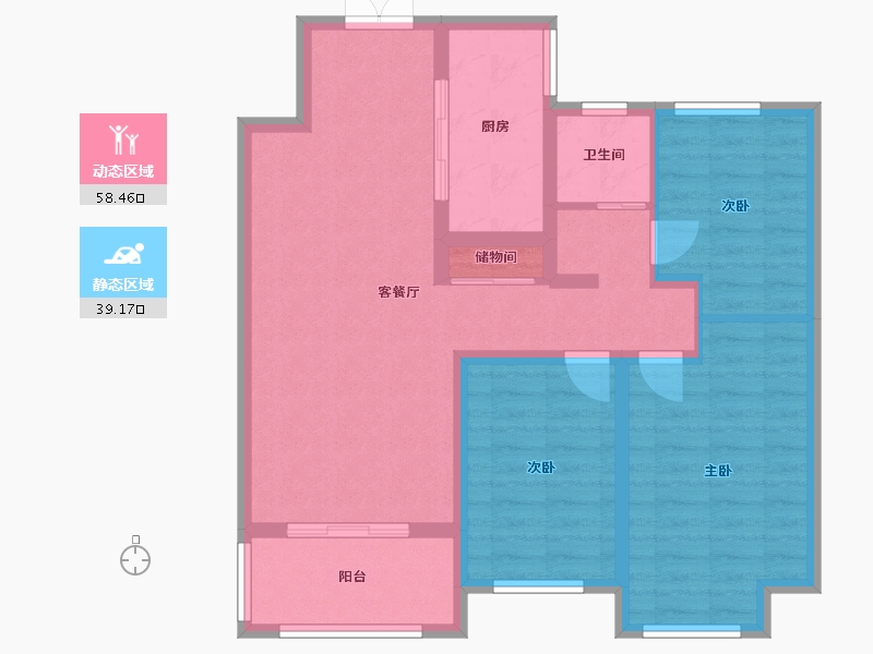 江苏省-徐州市-盛世阳光华庭-86.80-户型库-动静分区