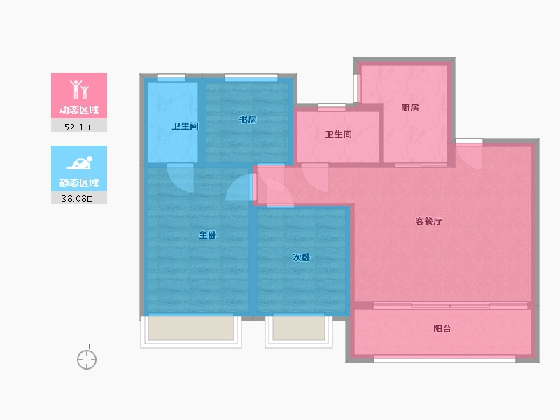 江苏省-徐州市-紫阙台-81.00-户型库-动静分区