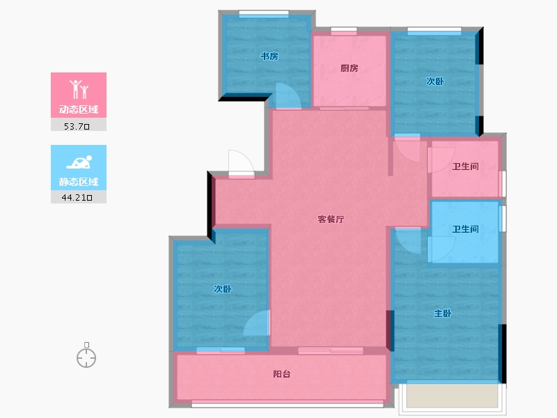 浙江省-杭州市-启岸城-99.00-户型库-动静分区