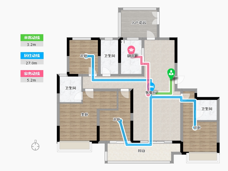 河南省-安阳市-汤阴建业森林半岛-140.00-户型库-动静线