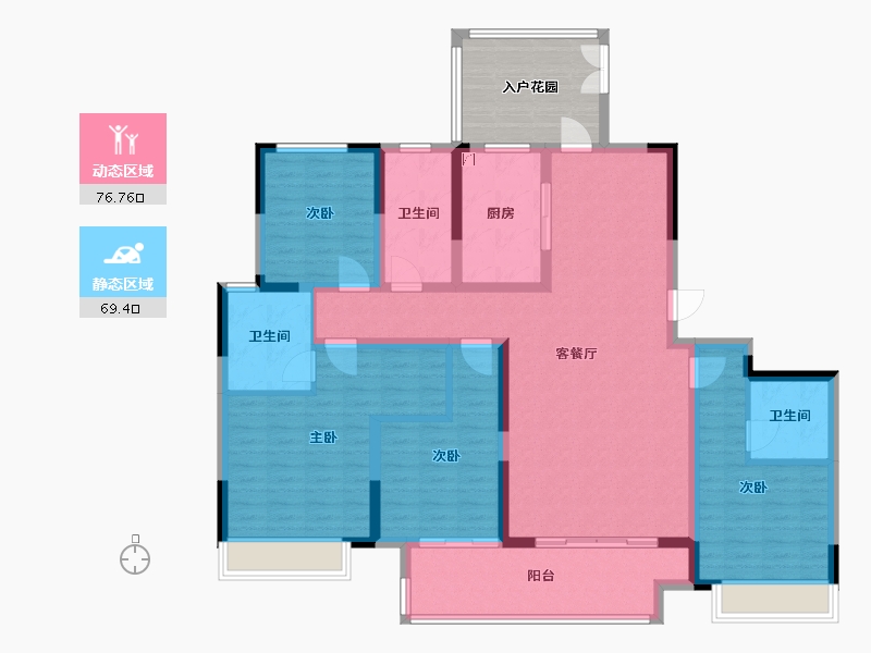 河南省-安阳市-汤阴建业森林半岛-140.00-户型库-动静分区