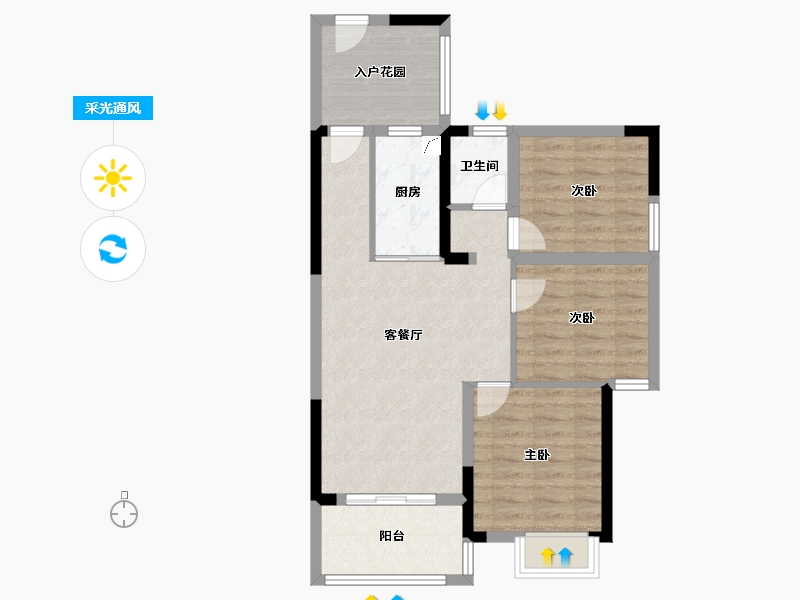 广西壮族自治区-来宾市-金霖华庭-85.00-户型库-采光通风