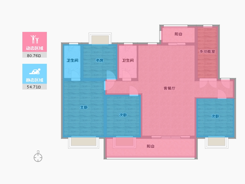 云南省-大理白族自治州-学府花园-128.00-户型库-动静分区