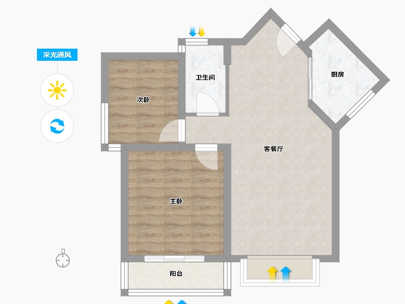 河北省-石家庄市-旭东-75.00-户型库-采光通风