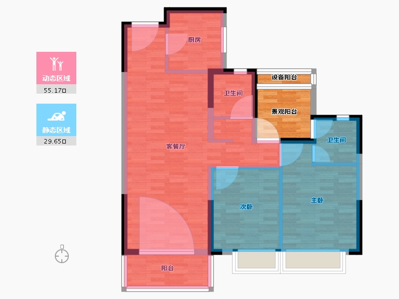 湖南省-张家界市-世茂云城-82.47-户型库-动静分区