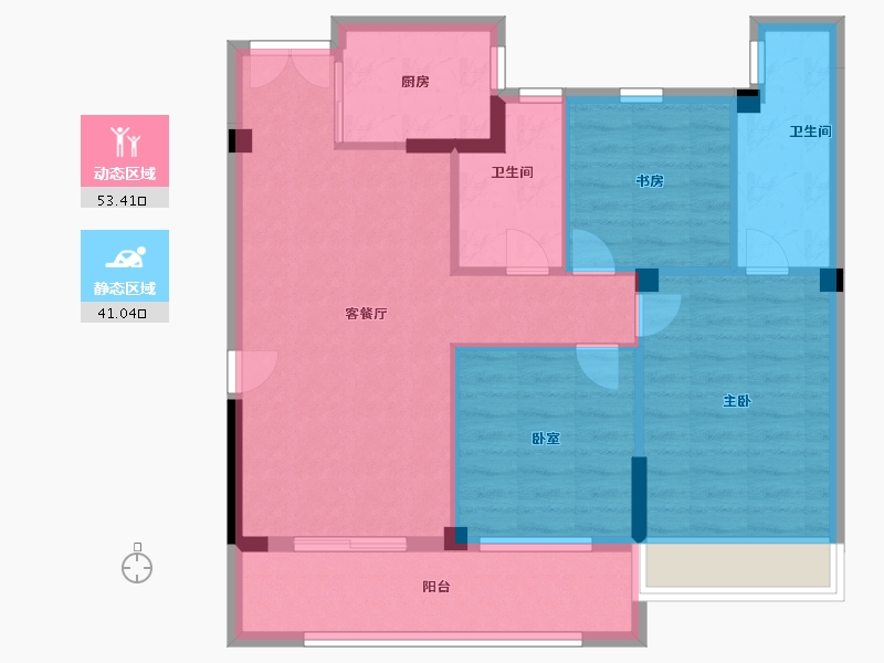 浙江省-丽水市-松阳华庭美林南城壹号-85.00-户型库-动静分区