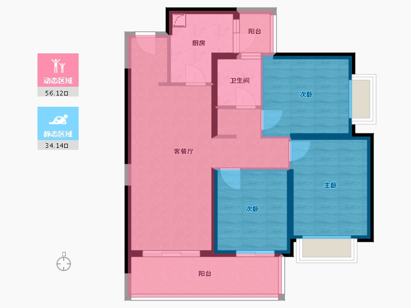 云南省-昆明市-中海寰宇天下-80.00-户型库-动静分区