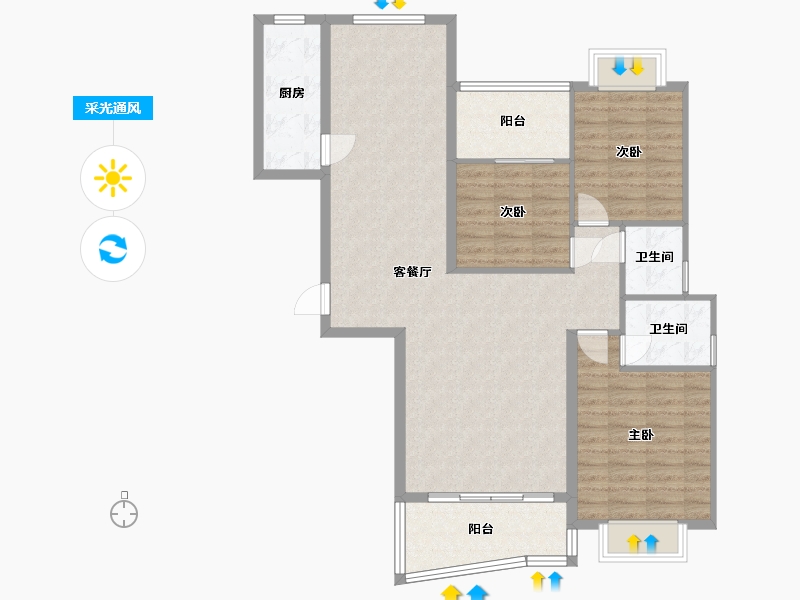 福建省-泉州市-盛世锦都-100.00-户型库-采光通风