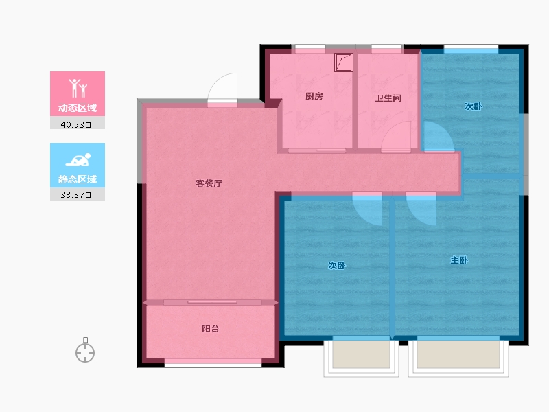 河北省-秦皇岛市-一方南岭国际•四街区-90.00-户型库-动静分区