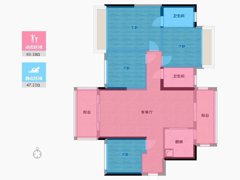 广西壮族自治区-南宁市-龙光玖誉湖庆湖组团-97.00-户型库-动静分区