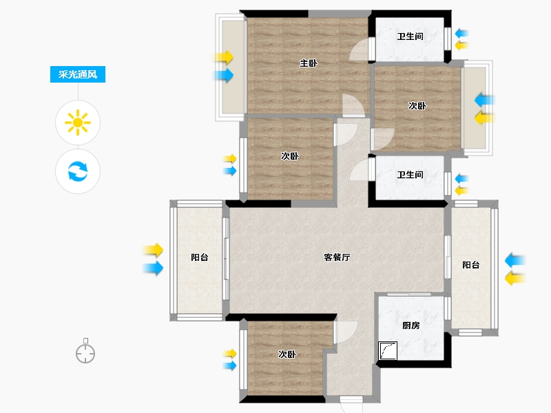 广西壮族自治区-南宁市-龙光玖誉湖庆湖组团-97.00-户型库-采光通风