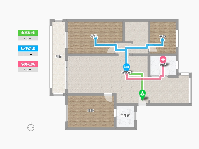 江苏省-扬州市-得月苑小区-115.00-户型库-动静线