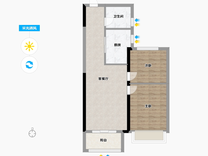 天津-天津市-天津鸥鹏教育城-61.60-户型库-采光通风