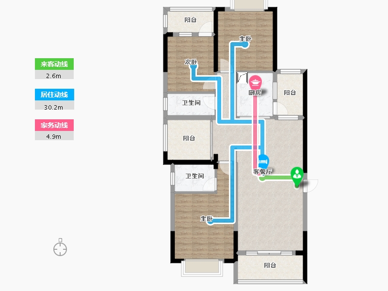 广西壮族自治区-南宁市-汇春路危旧改项目住宅小区-105.85-户型库-动静线