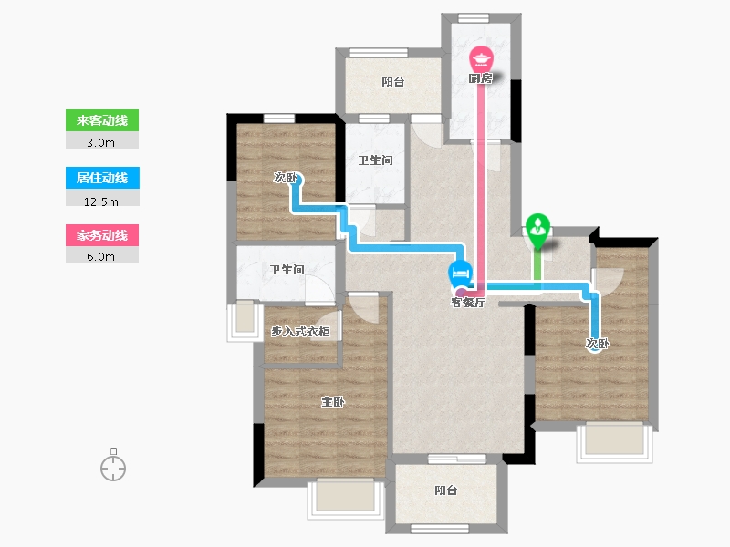 湖北省-随州市-天湖马德里-96.00-户型库-动静线