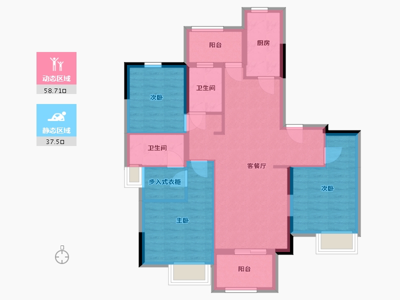 湖北省-随州市-天湖马德里-96.00-户型库-动静分区