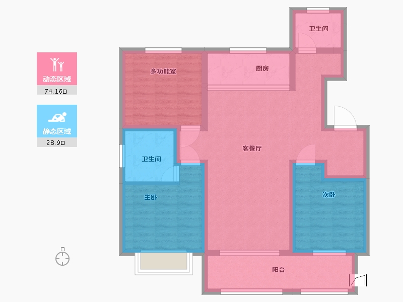 山东省-临沂市-武德佳园-95.20-户型库-动静分区