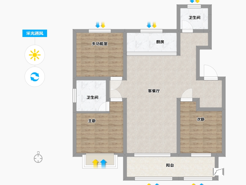 山东省-临沂市-武德佳园-95.20-户型库-采光通风