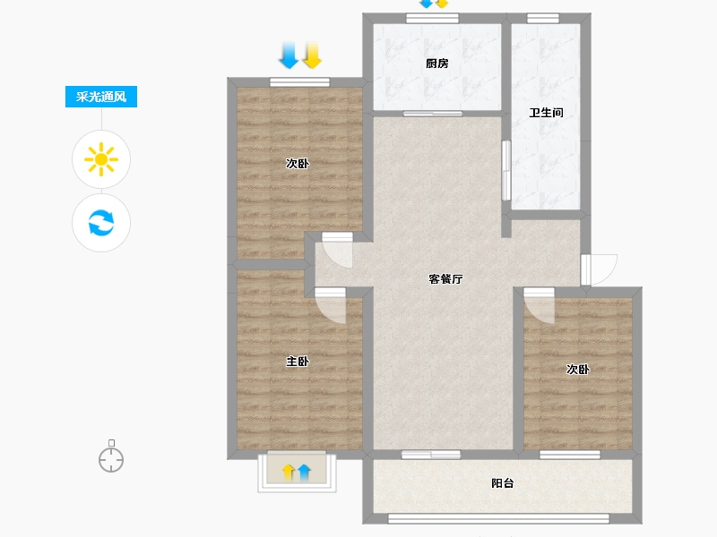 山东省-菏泽市-林屯-116.00-户型库-采光通风