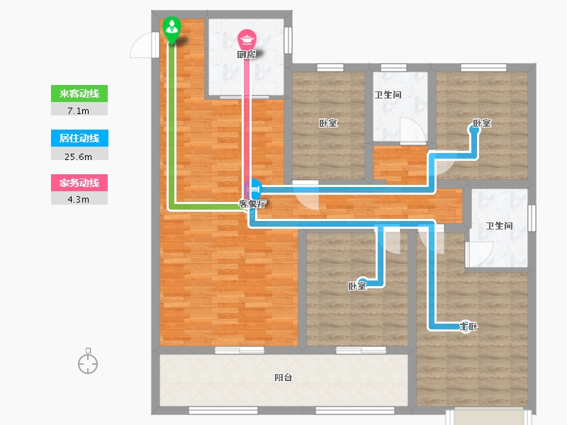 陕西省-铜川市-御景名第-129.00-户型库-动静线