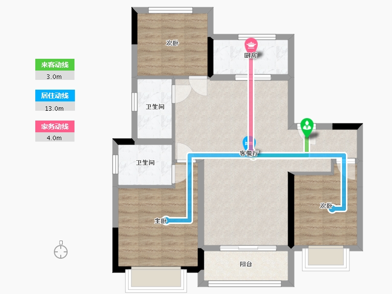 山东省-淄博市-天鸿万象-89.00-户型库-动静线