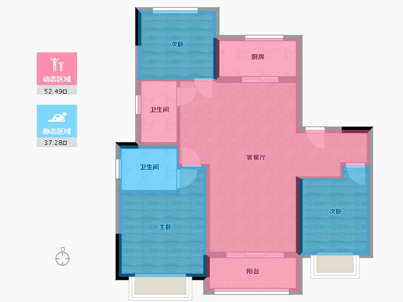 山东省-淄博市-天鸿万象-89.00-户型库-动静分区