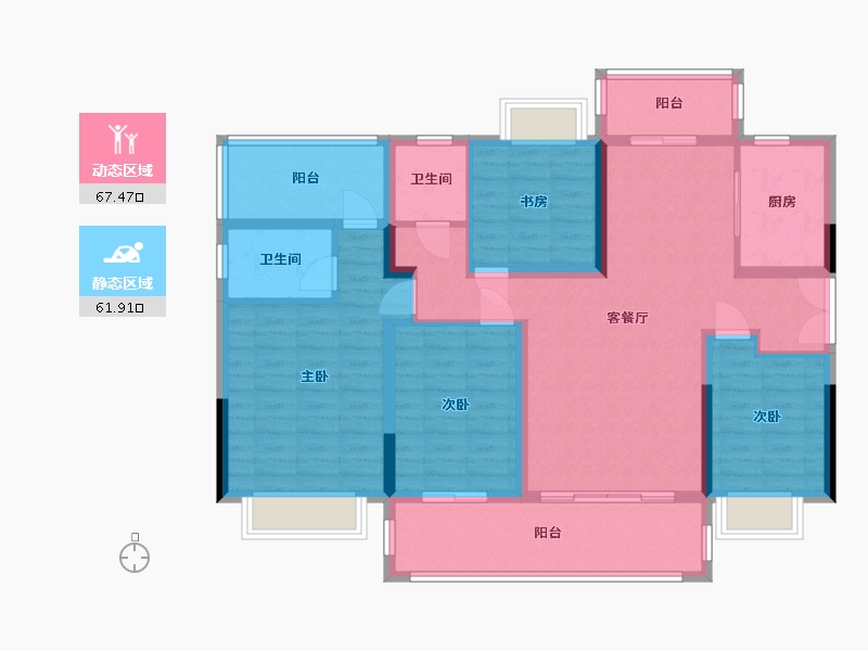 湖南省-怀化市-亿都君悦府-119.00-户型库-动静分区