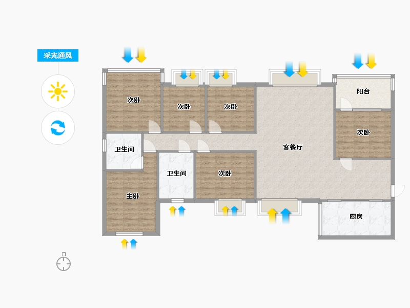 广东省-珠海市-君怡-190.00-户型库-采光通风