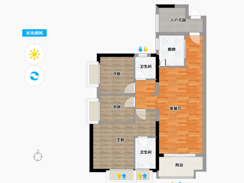 广东省-广州市-中国铁建海语熙岸-80.00-户型库-采光通风