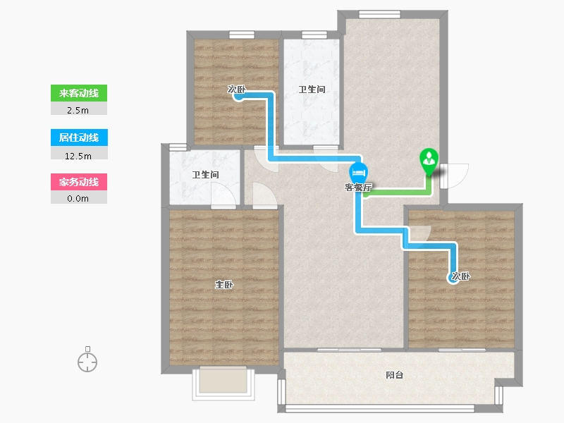 江苏省-南通市-东郊花园-110.00-户型库-动静线