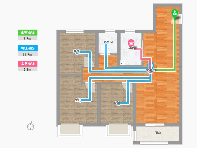 河北省-石家庄市-铁建花语城-80.00-户型库-动静线