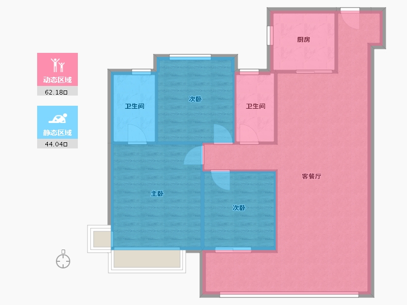 陕西省-西安市-新城首府-103.90-户型库-动静分区