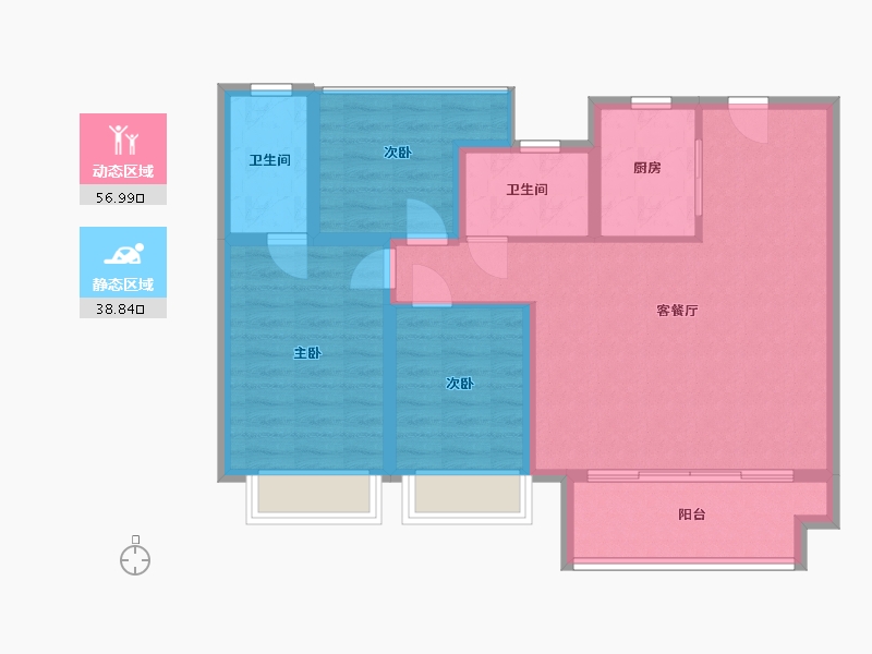 安徽省-亳州市-亳州谯城万达广场珑悦湾-118.75-户型库-动静分区