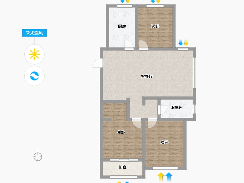 山东省-威海市-成山御苑-东区-90.00-户型库-采光通风