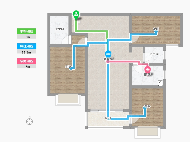 甘肃省-定西市-华琳雅庭-95.76-户型库-动静线