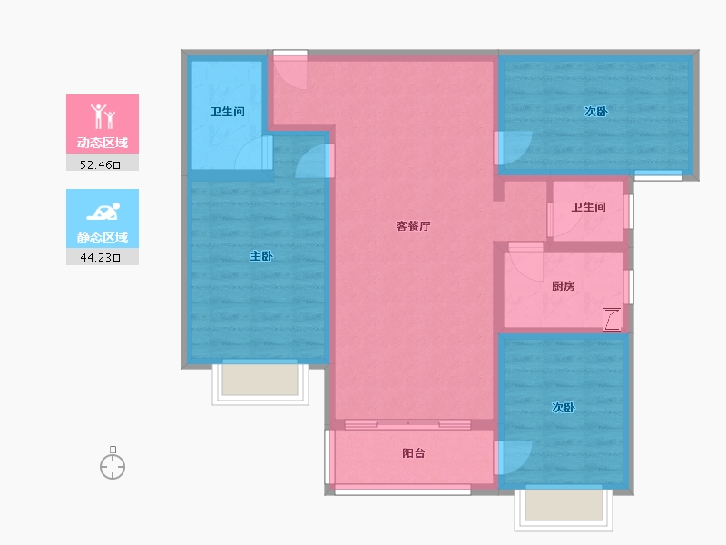 甘肃省-定西市-华琳雅庭-95.76-户型库-动静分区