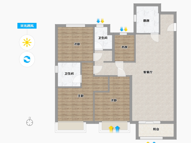 河北省-衡水市-红星天铂-102.00-户型库-采光通风