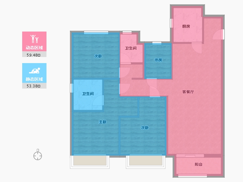 河北省-衡水市-红星天铂-102.00-户型库-动静分区