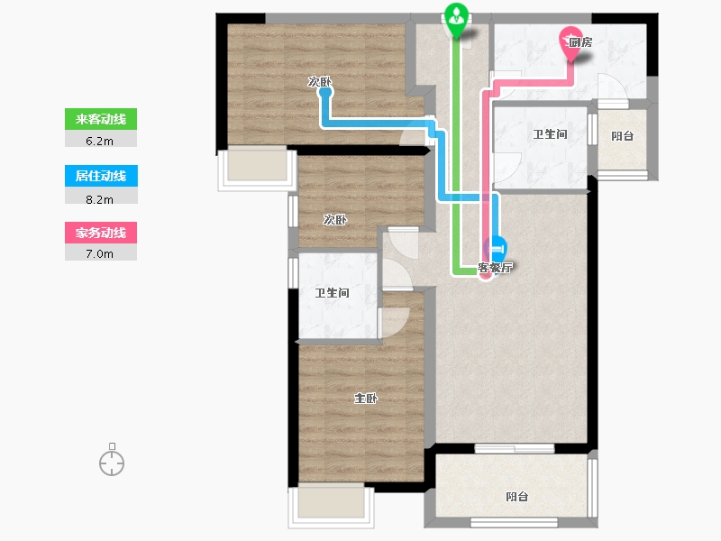 湖南省-长沙市-时代遇见-82.00-户型库-动静线