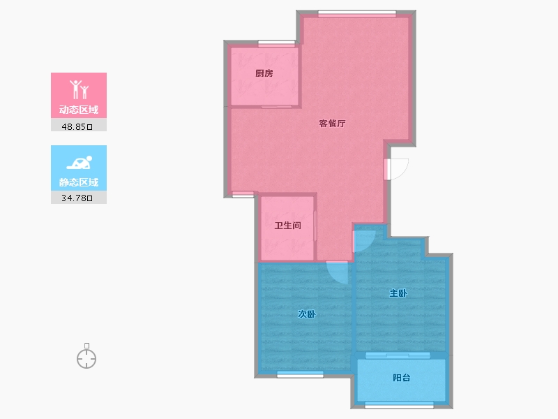 浙江省-宁波市-圣汐澜山-76.64-户型库-动静分区