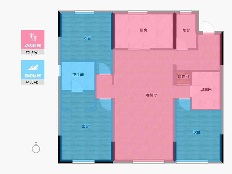 辽宁省-沈阳市-保利云上-93.00-户型库-动静分区