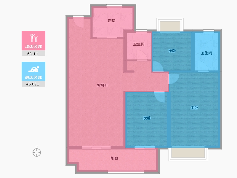 江苏省-淮安市-淮安富康城-99.00-户型库-动静分区