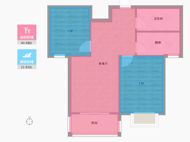 陕西省-咸阳市-水电家园-88.37-户型库-动静分区