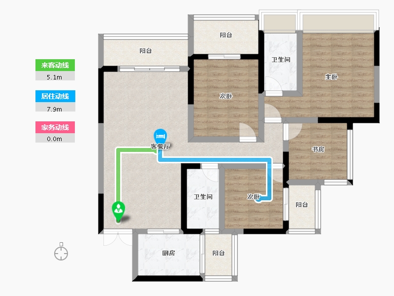 贵州省-黔西南布依族苗族自治州-富康国际生态城-104.00-户型库-动静线